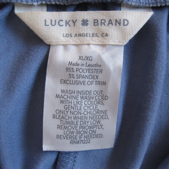 Lucky Brand Women 2-Pack Straight Leg Lounge Pant W/Drawstrings Pink dot/blue XL - Picture 9 of 11